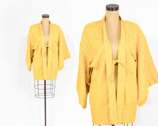 Vintage Haori Kimono Yellow Wool
