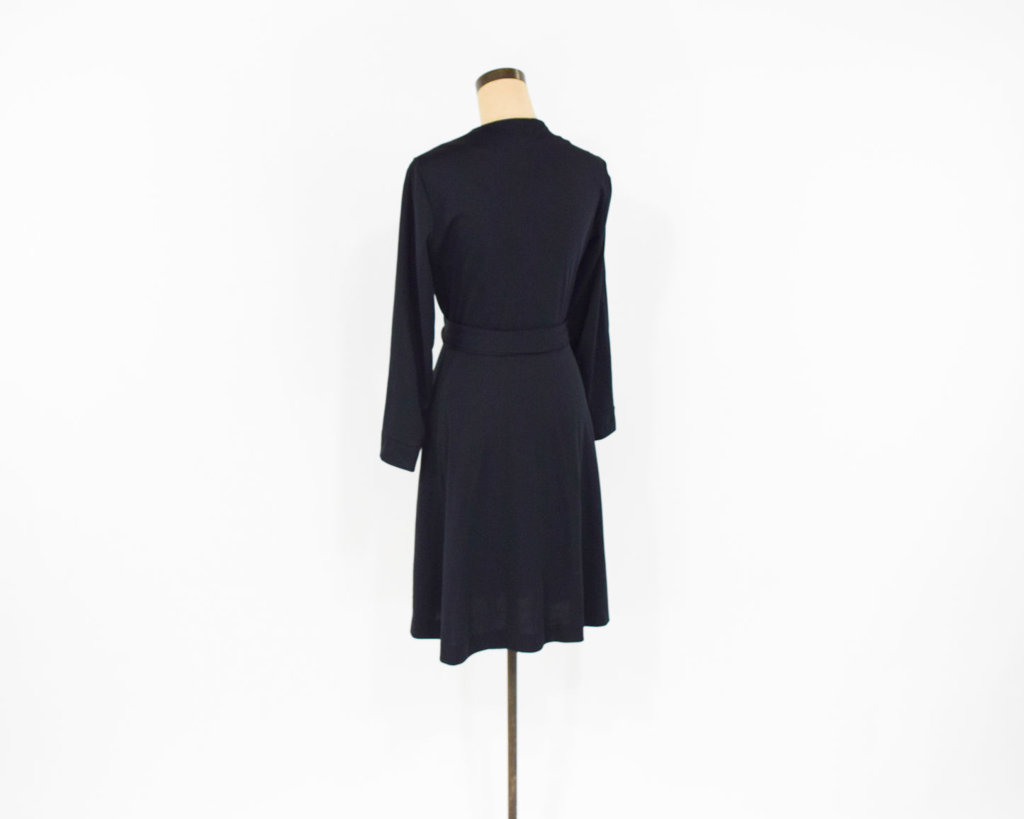 1970s Black Wrap Dress Medium