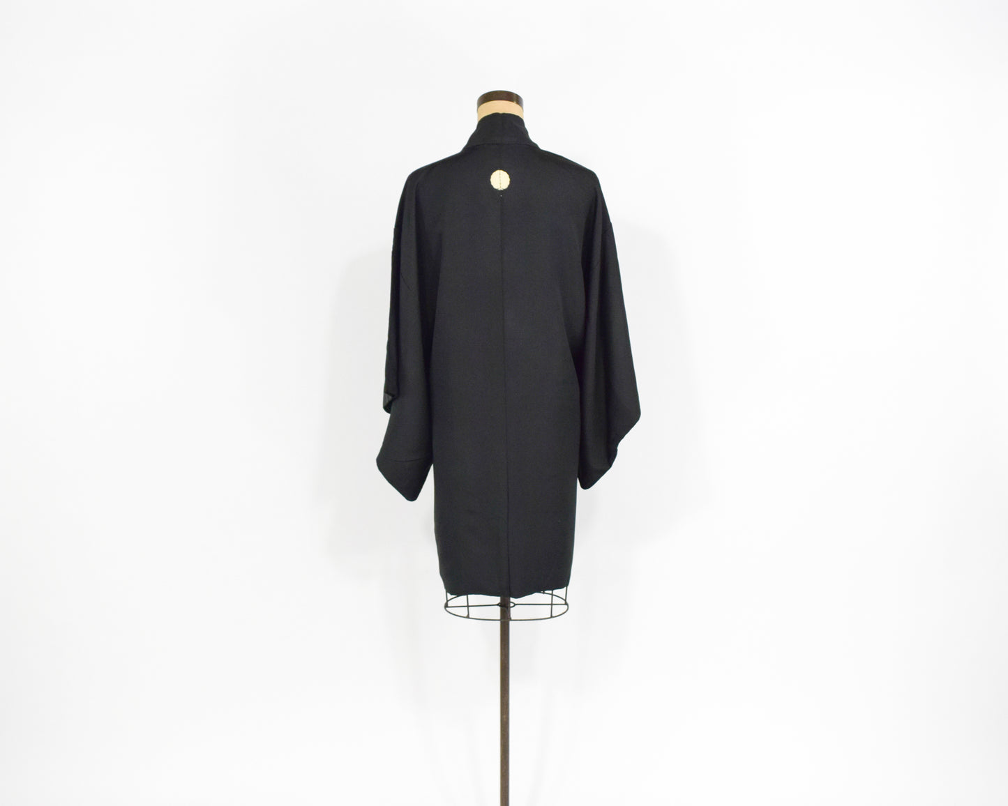 Vintage Haori Kimono, Black Bird Print Silk Kimono