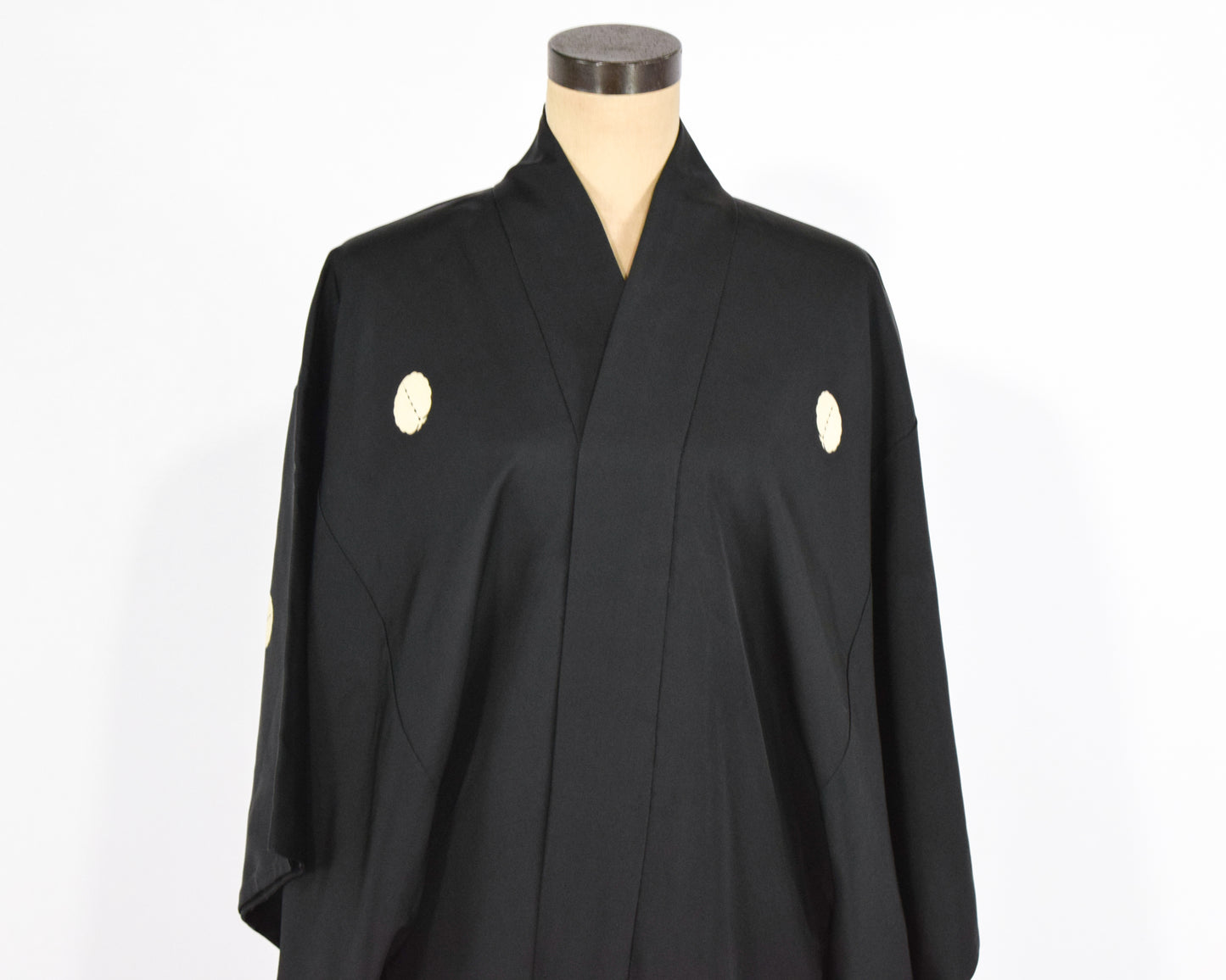 Vintage Haori Kimono, Black Bird Print Silk Kimono