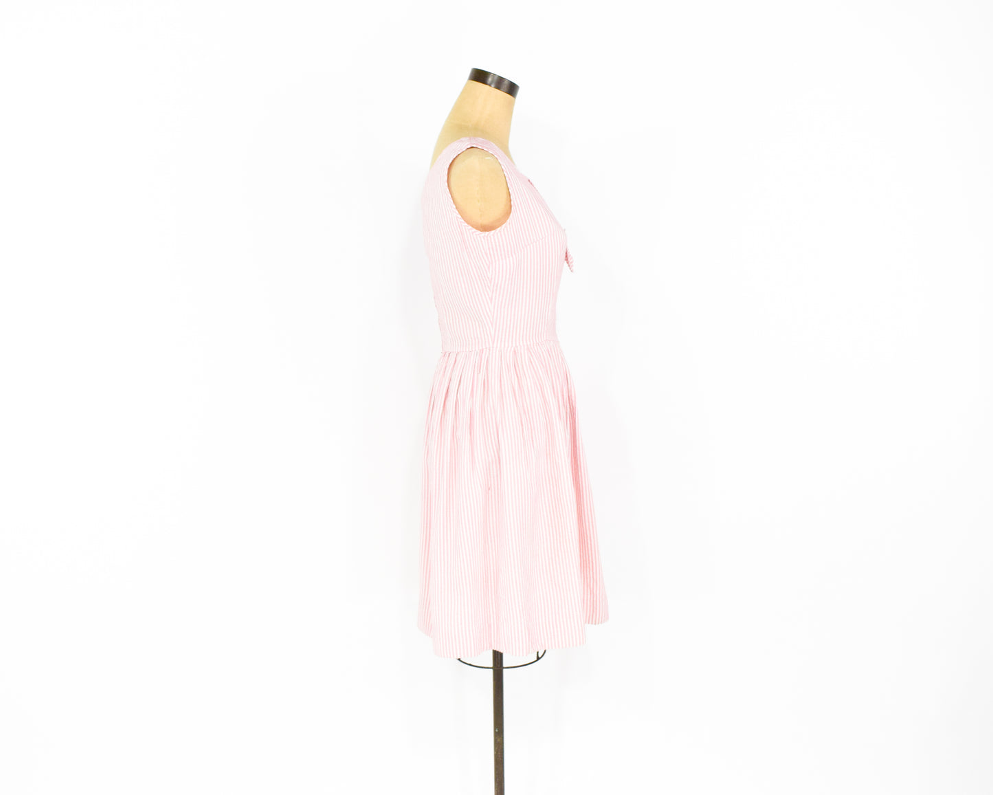 1950s Pink Seersucker Dress, Small