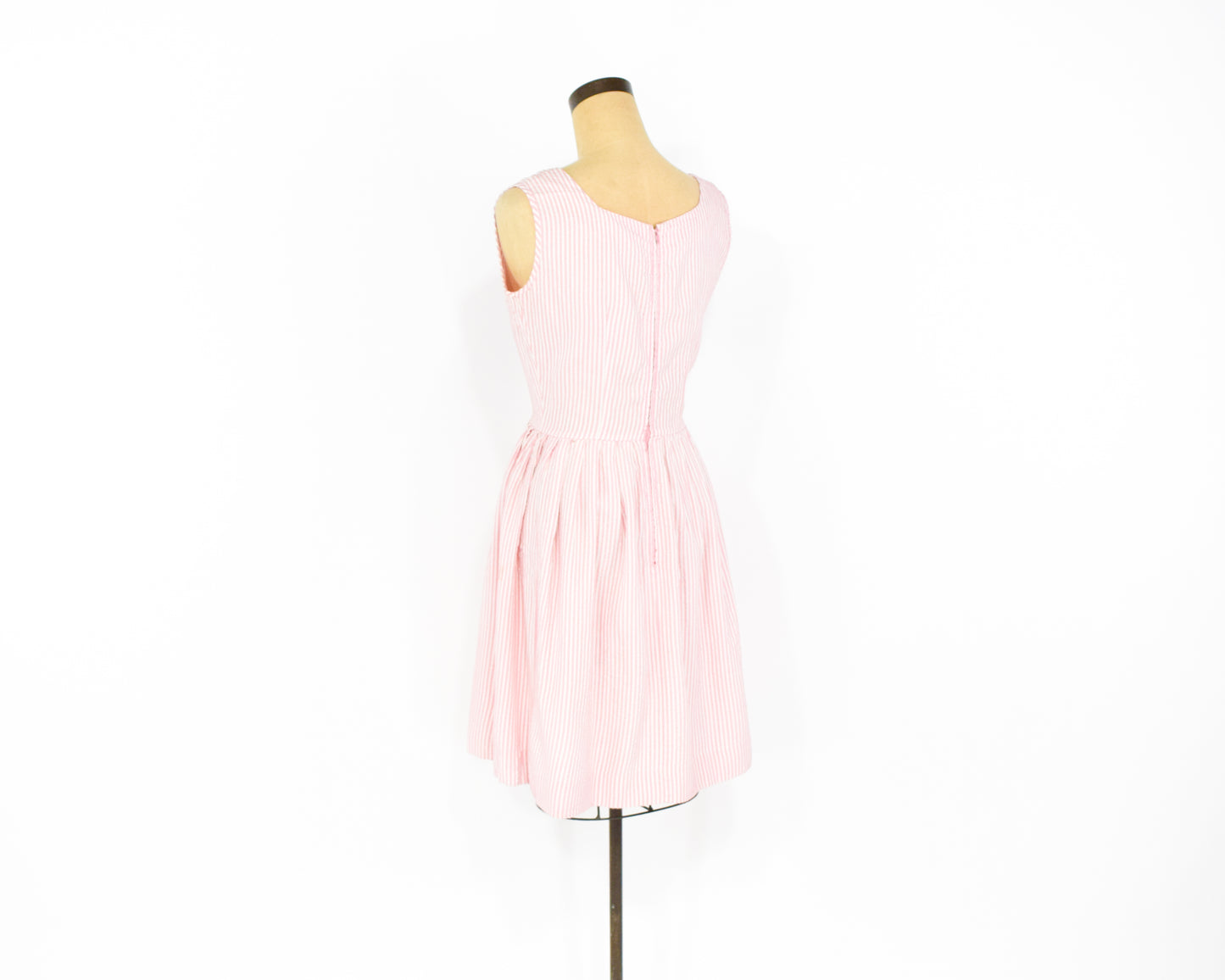 1950s Pink Seersucker Dress, Small
