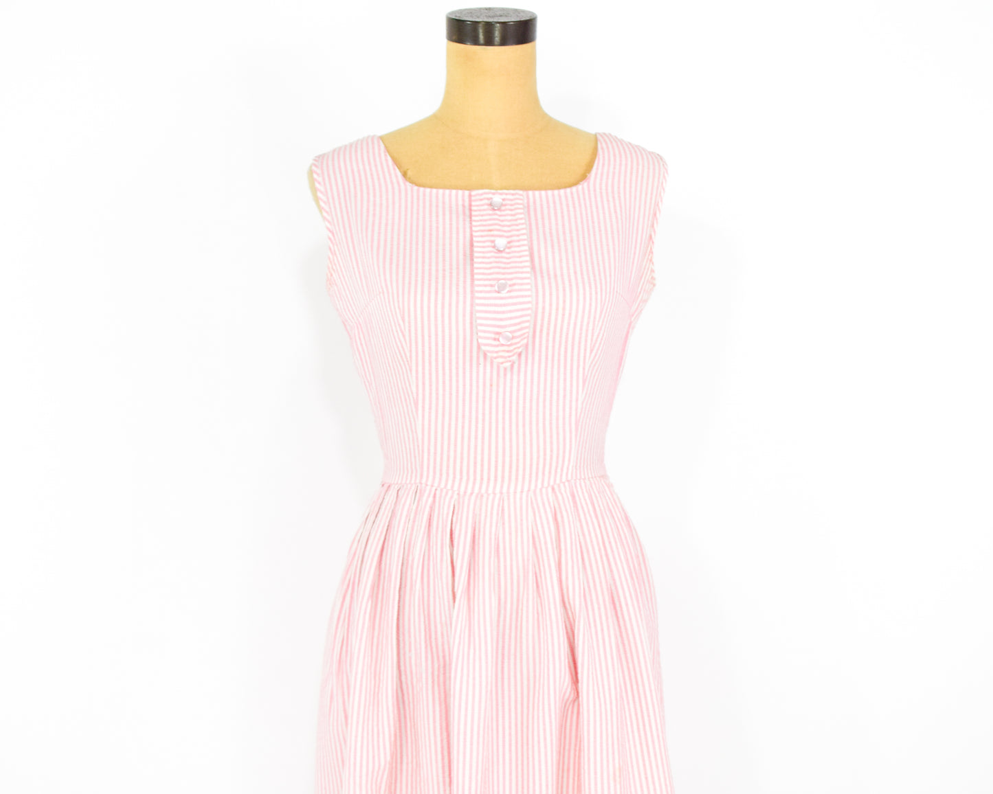 1950s Pink Seersucker Dress, Small