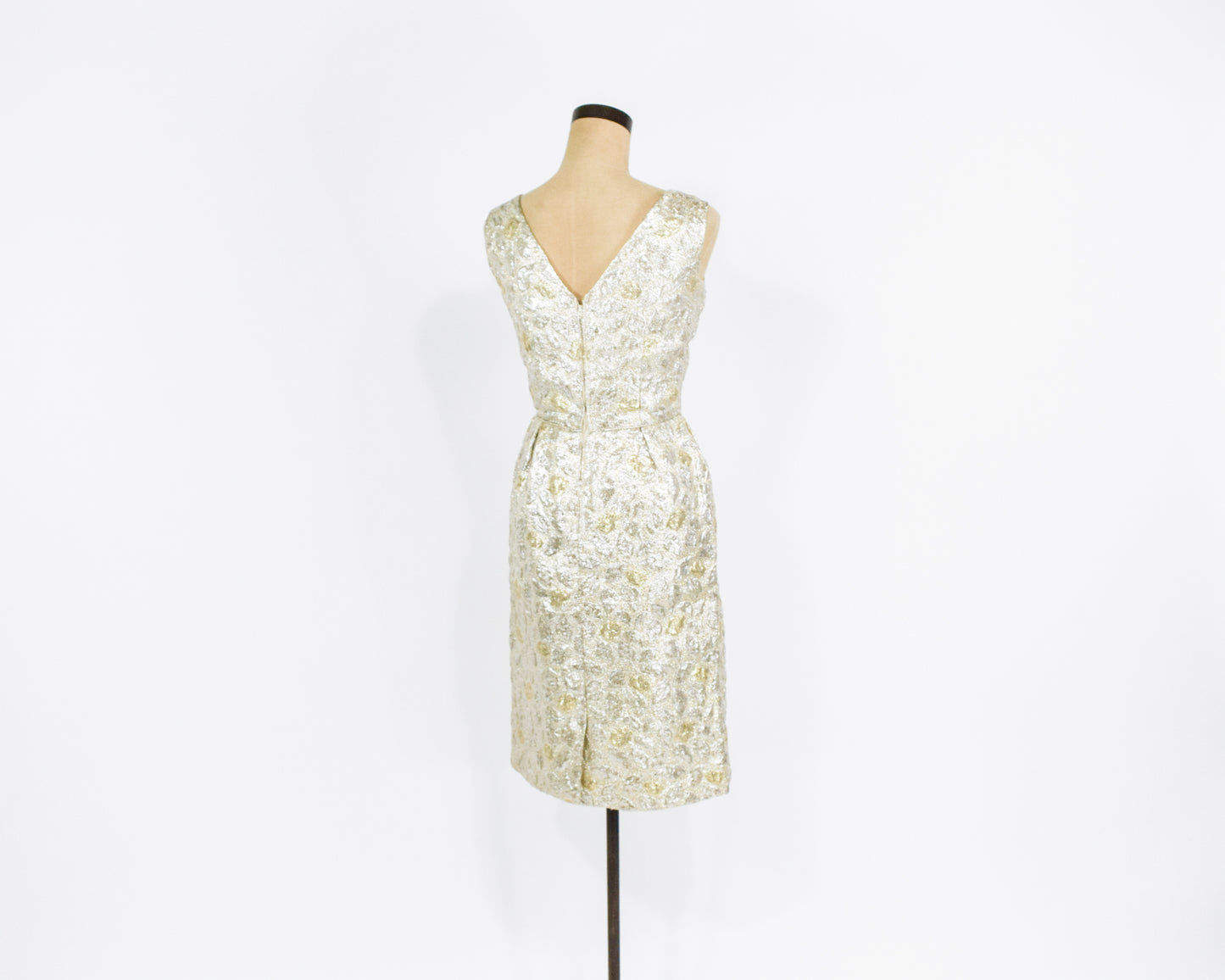 1960s Gold & Silver Cocktail Party Dress Extra Small