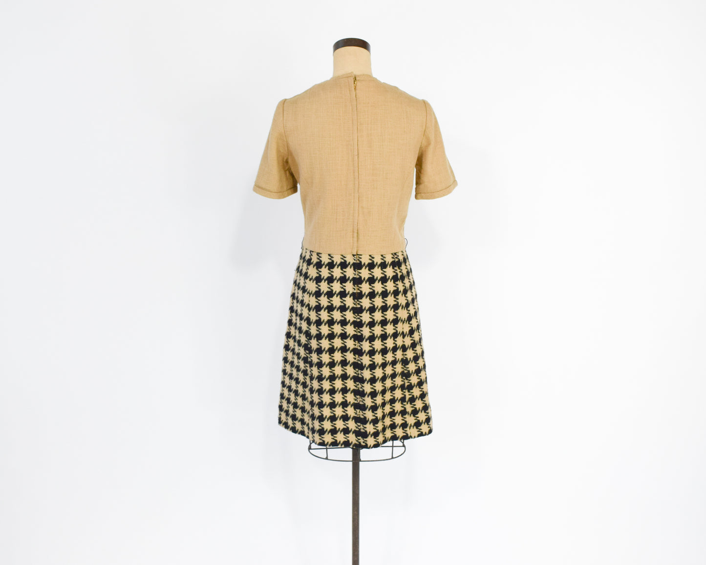 1960s Houndstooth Dress & Jacket Suit Set, Large