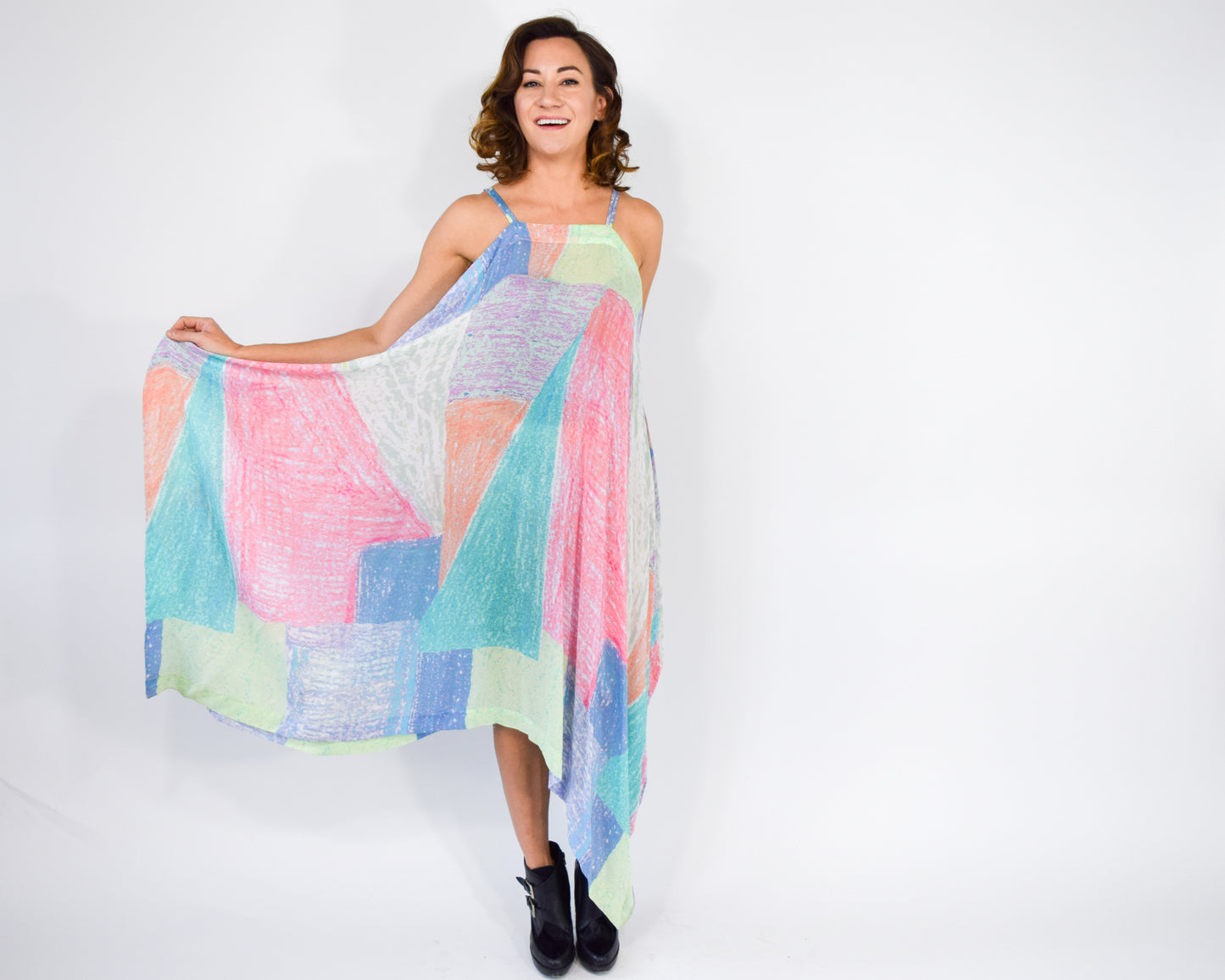 2000s Colorful Scarf Dress