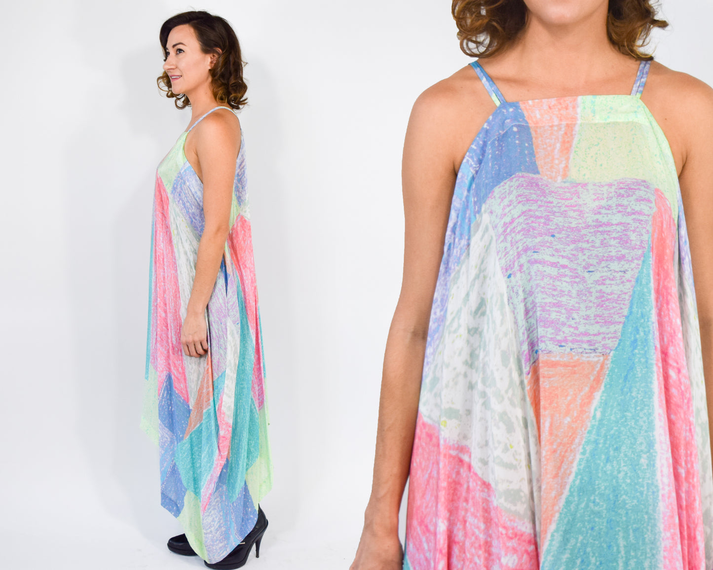 2000s Colorful Scarf Dress