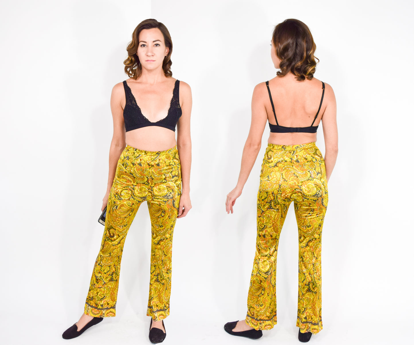 1970s Yellow Tunic Top & Pants Set, Extra Small