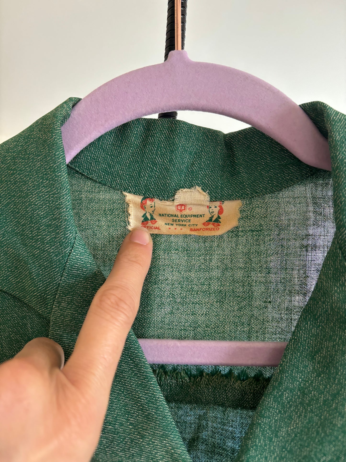 1940s Green Girl Scout Uniform Dress & Accessories, Small